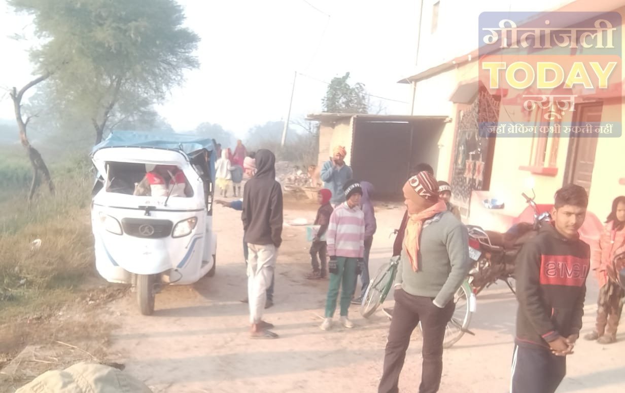 शराब के नशे में धुत युवक ने पलटा एलेक्ट्रिक ऑटो