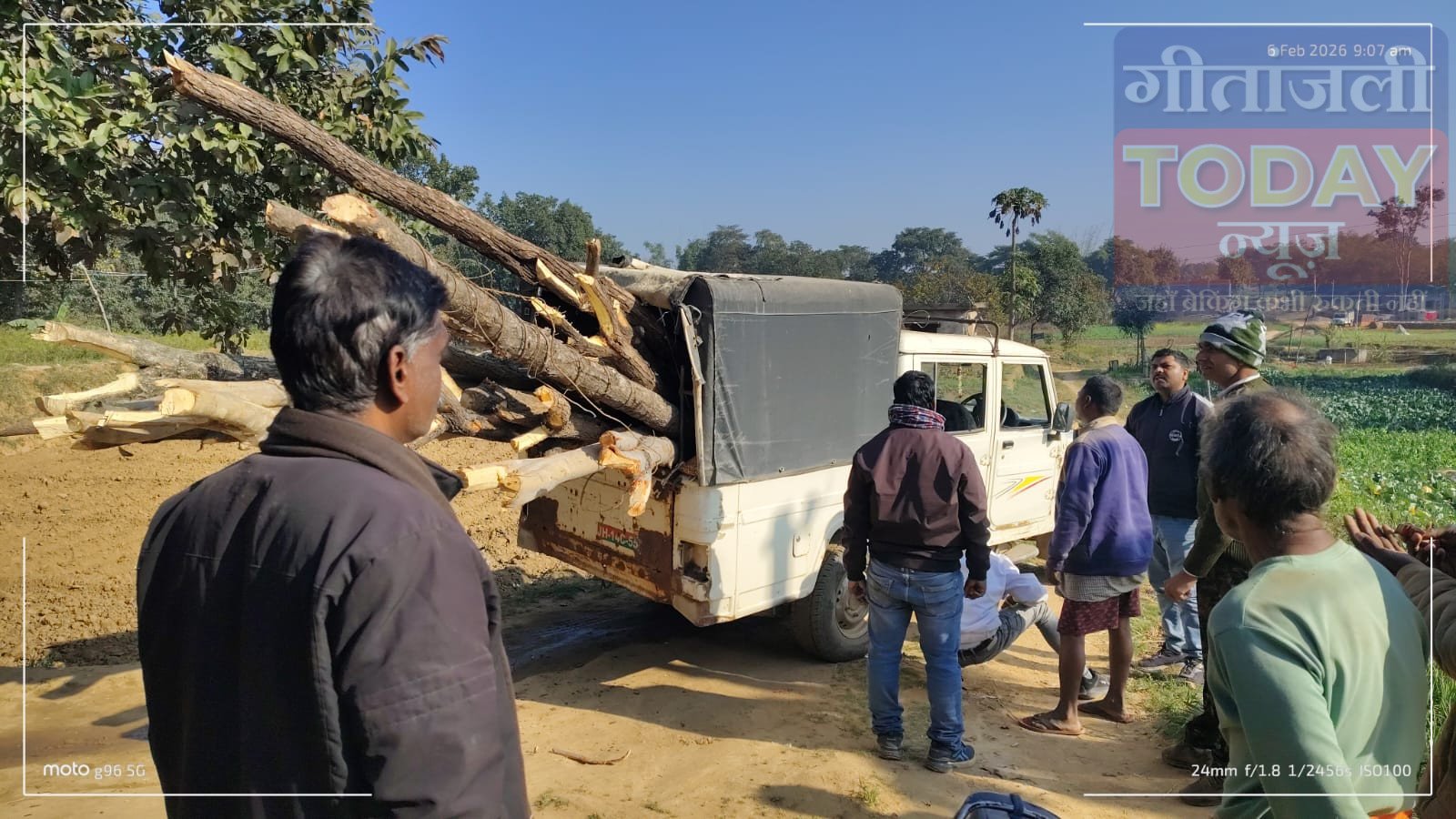 शारदा गांव में अवैध लकड़ी कटाई का भंडाफोड़, वन विभाग ने 16 पीस लकड़ी की जब्त