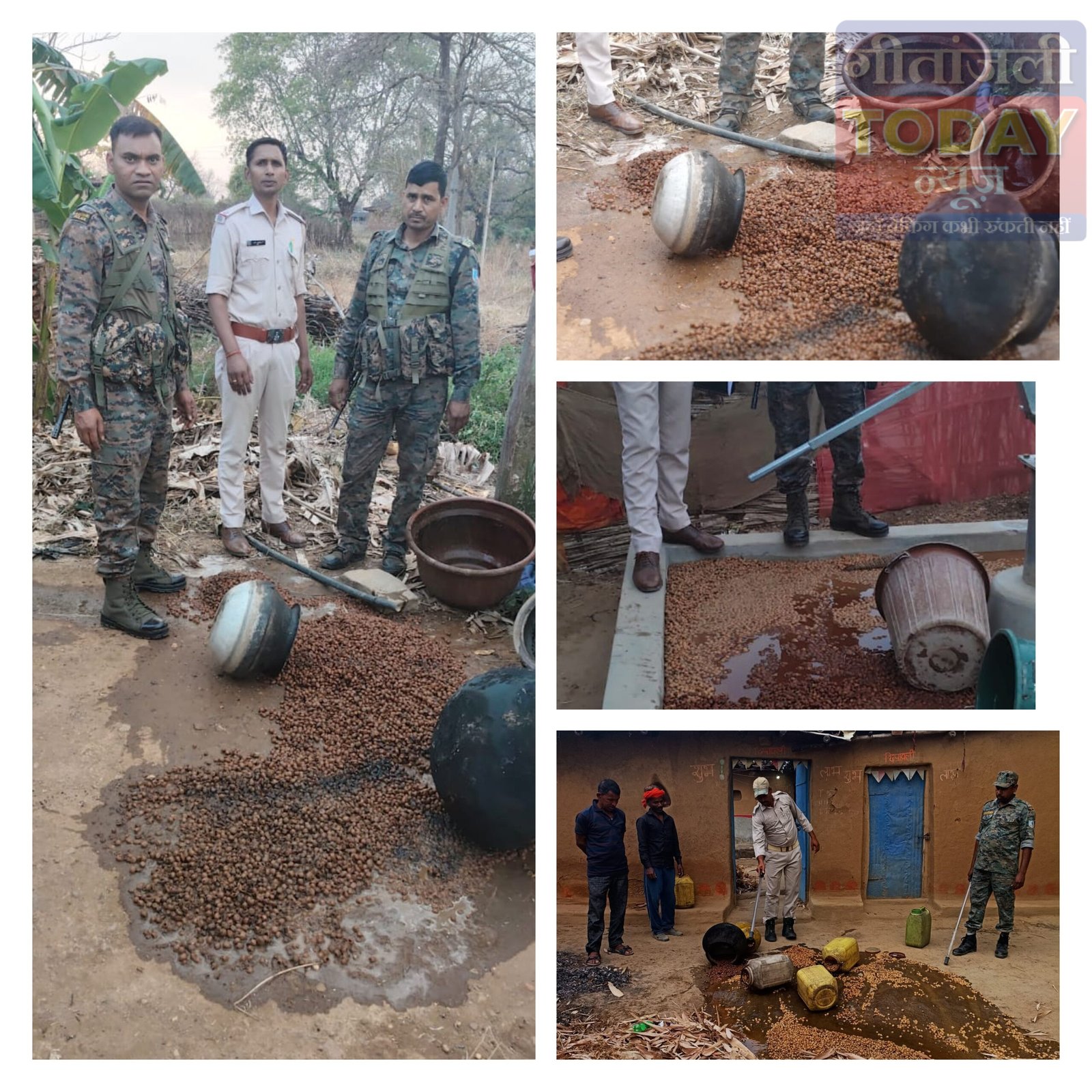 धुरकी पुलिस की बड़ी कार्रवाई: त्योहारों से पहले 100 किलो जावा महुआ नष्ट, अवैध शराब कारोबारियों में हड़कंप