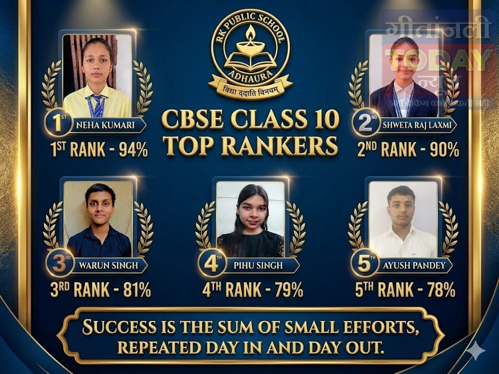 नेहा कुमारी बनी टॉपर, आर.के. पब्लिक स्कूल का CBSE 10वीं में 100% रिजल्ट
