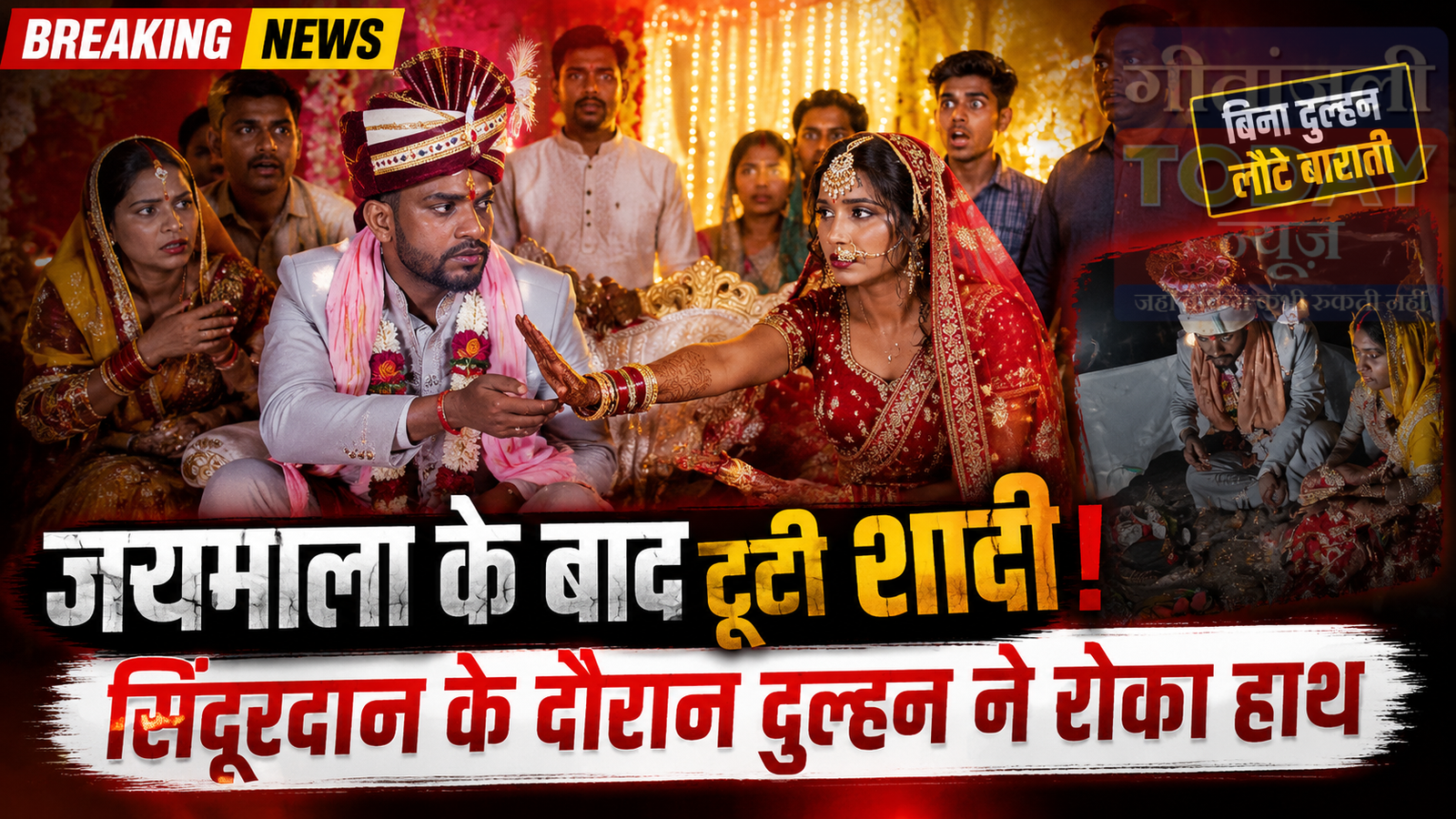 जयमाला के बाद टूटी शादी: सिंदूरदान के दौरान दुल्हन ने रोका हाथ, बिना दुल्हन लौटे बाराती